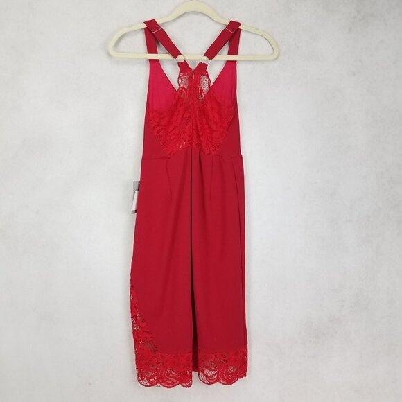 NEW Velvet Torch Size XL Lace trim Sleeveless Mini Dress in Red NEW w flaw - Picture 4 of 12